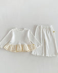Cozy Bloom Ribbed Ruffle Lounge Set