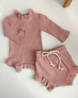 Ribbed Ruffle Cotton Set