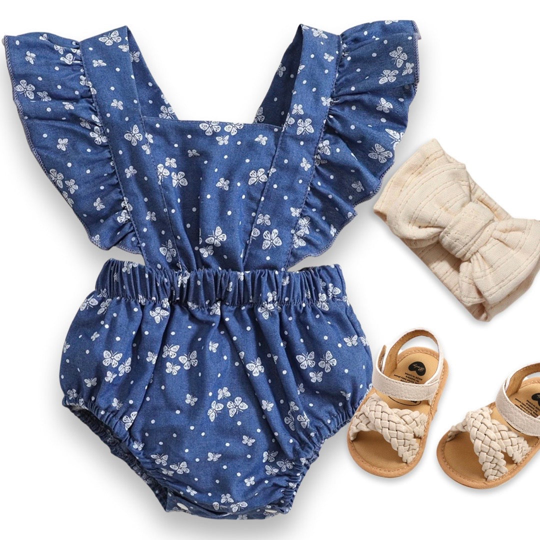 Butterfly Denim Romper