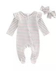 2pcs Stripes Onesie