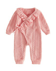 Ruffle Knit Wrap Baby Romper