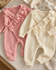 Ruffle Knit Wrap Baby Romper