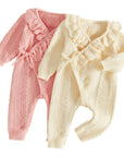 Ruffle Knit Wrap Baby Romper