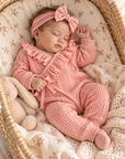Ruffle Knit Wrap Baby Romper