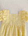 Sunshine Gingham Lace Bubble Romper