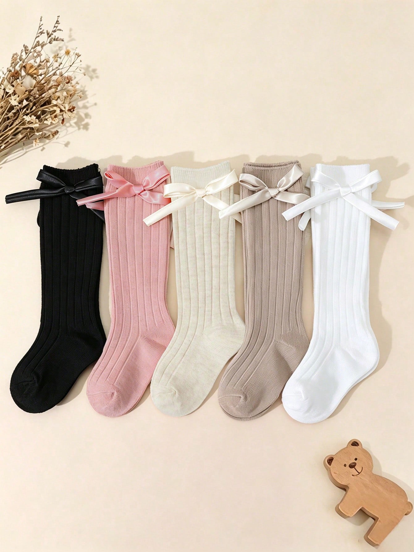 5 Pairs Ribbed Socks