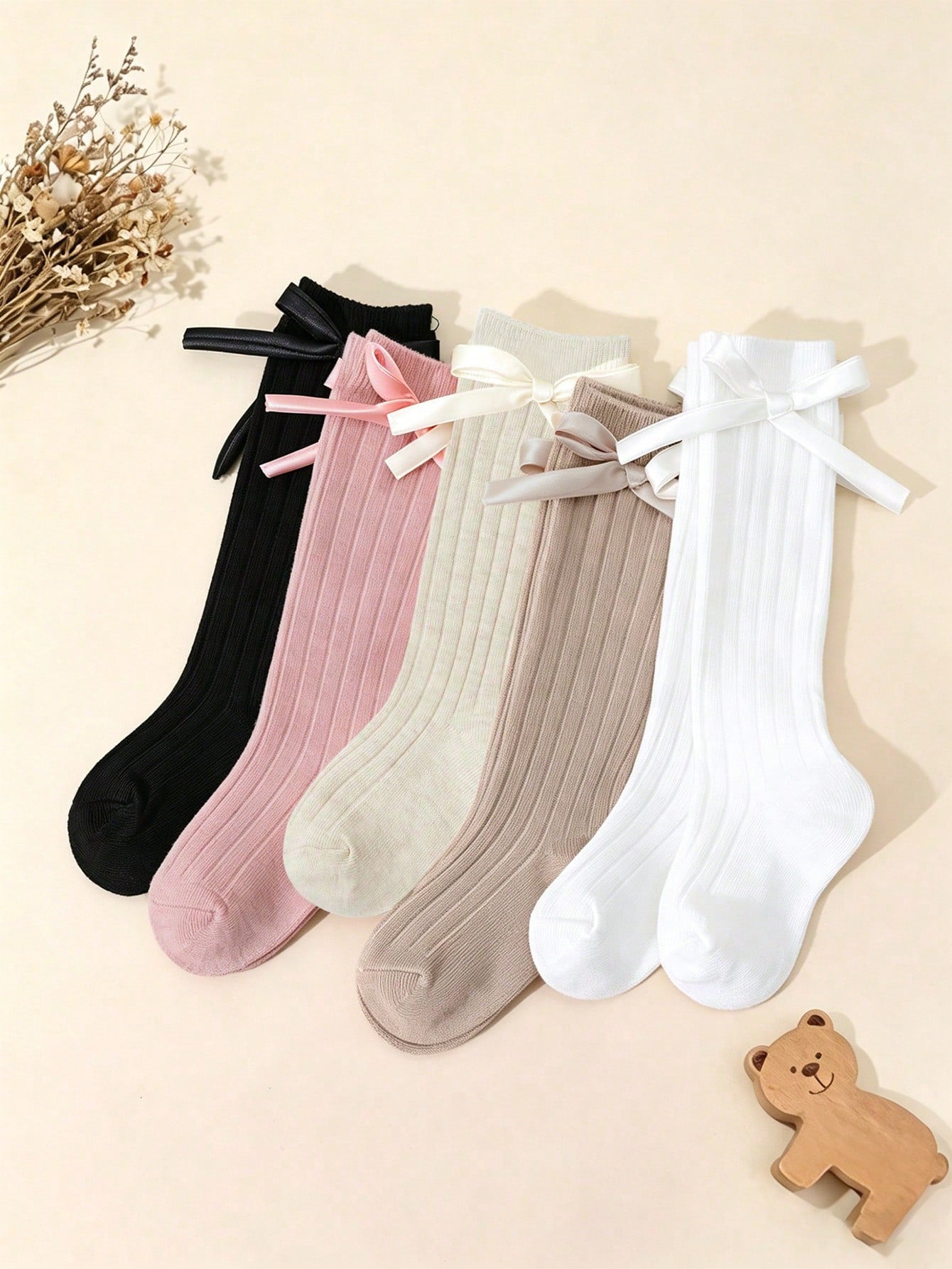 5 Pairs Ribbed Socks