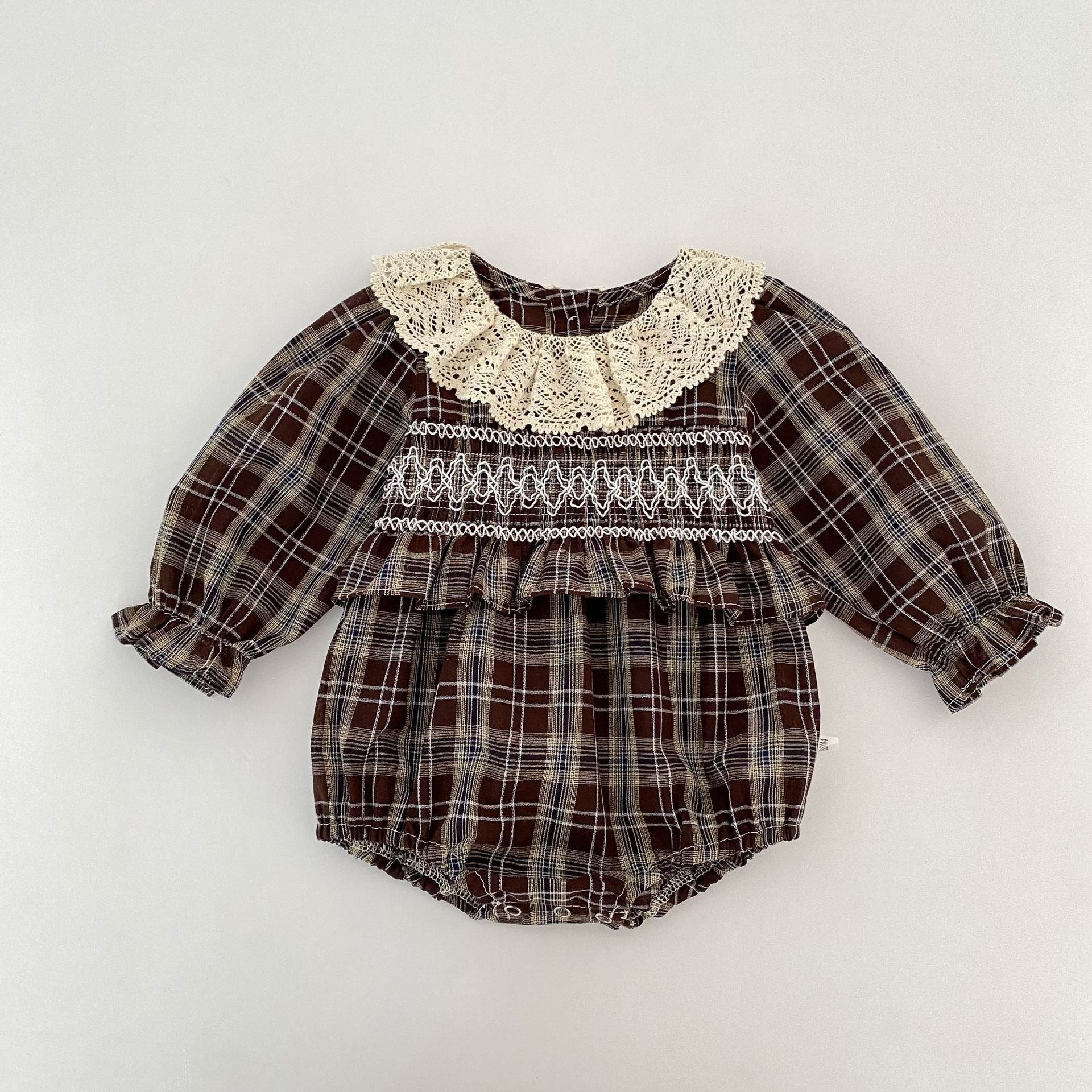Autumn Heirloom Plaid Smocked Bubble Romper