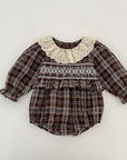 Autumn Heirloom Plaid Smocked Bubble Romper