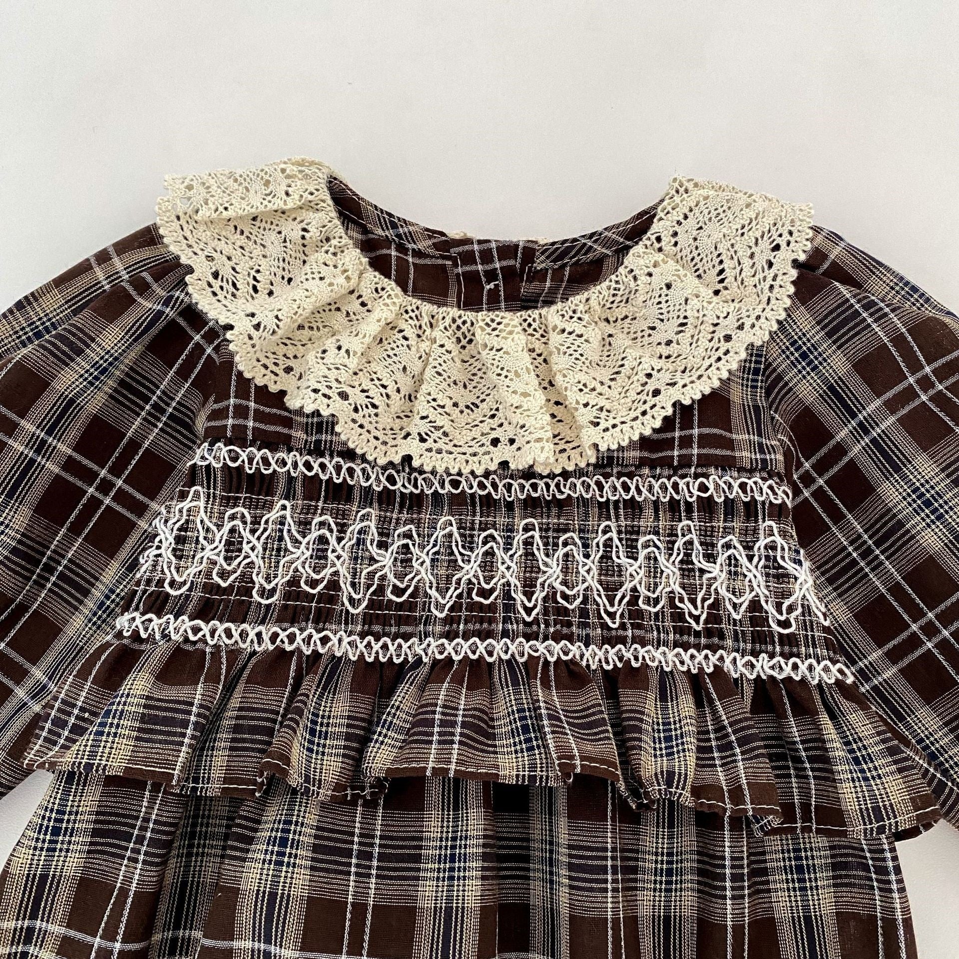Autumn Heirloom Plaid Smocked Bubble Romper