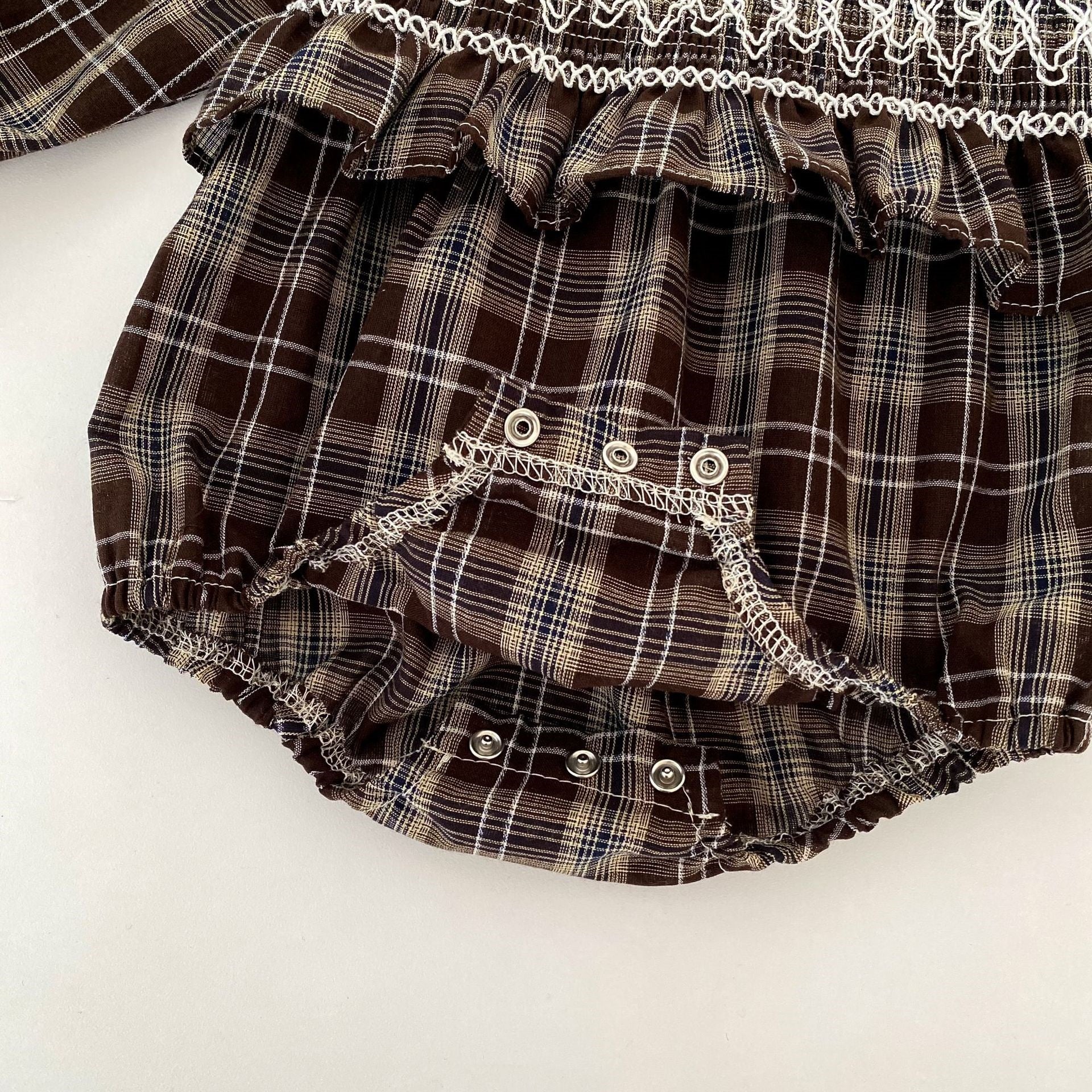 Autumn Heirloom Plaid Smocked Bubble Romper