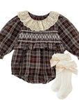 Autumn Heirloom Plaid Smocked Bubble Romper