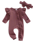 2pcs Waffle Ruffle Onesie