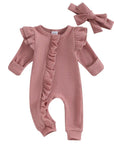 2pcs Waffle Ruffle Onesie