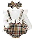 Plaid Long Sleeve Set (white)