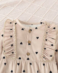 Heart Frilled Corduroy Romper