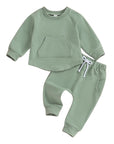 2pcs Pocket Sweatshirt Set