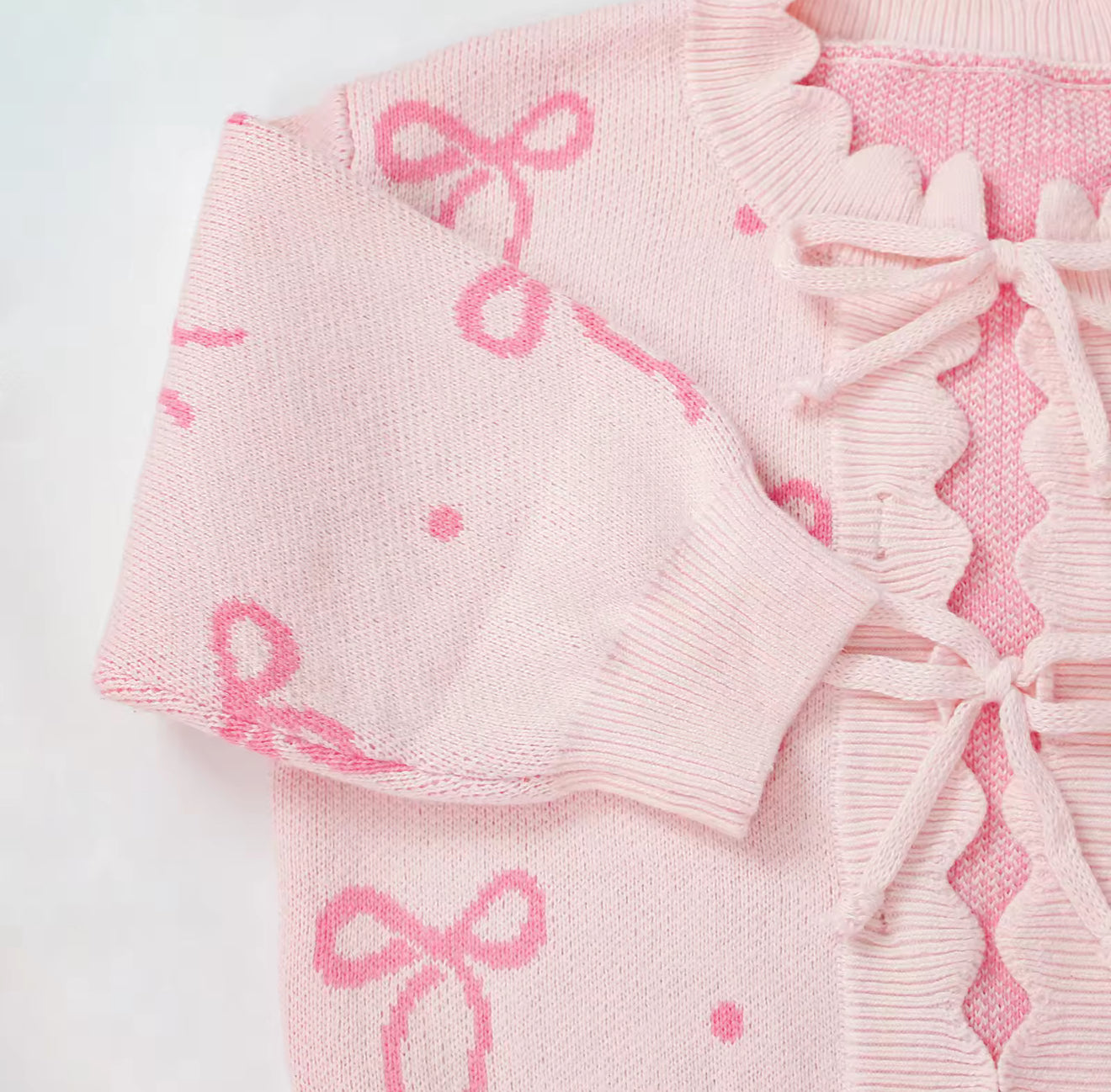 Pink Bow Knit Lounge Set – PREORDER