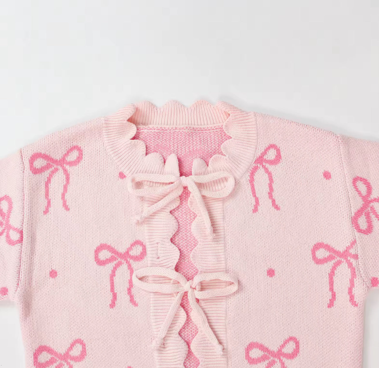 Pink Bow Knit Lounge Set – PREORDER
