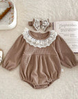 2pcs Lace Romper Set