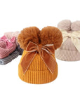 Double Pom Pom Knit Hat