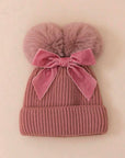 Double Pom Pom Knit Hat