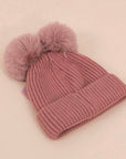 Double Pom Pom Knit Hat