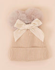 Double Pom Pom Knit Hat