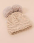 Double Pom Pom Knit Hat