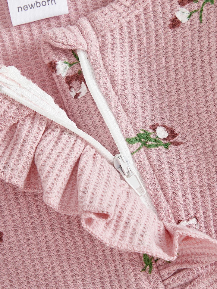 Floral Ribbed Onesie Headband Set(multiple colors)