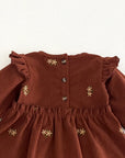 Classic Floral Corduroy Dress