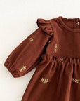 Classic Floral Corduroy Dress