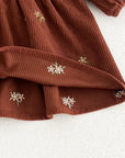 Classic Floral Corduroy Dress