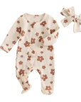 2pcs Floral Onesie Set