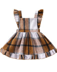 Plaid Ruffle Overall Dress