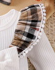 Plaid Long Sleeve Set (white)