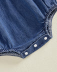 Bluebell Bow Denim Romper Set