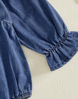 Bluebell Bow Denim Romper Set