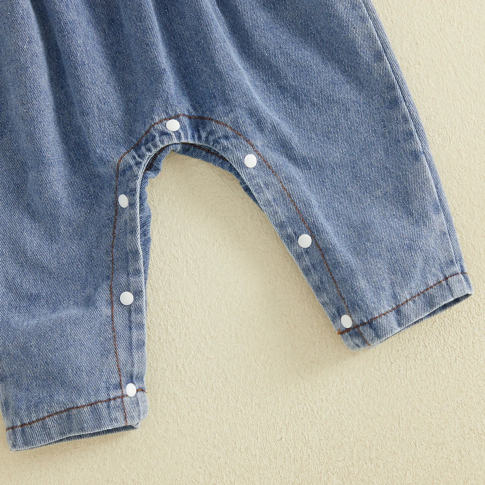 Sweetheart Denim Bow Romper