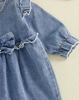 Sweetheart Denim Bow Romper