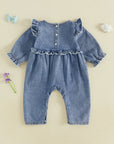Sweetheart Denim Bow Romper