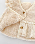 Vintage Lace Trim Fuzzy Vest