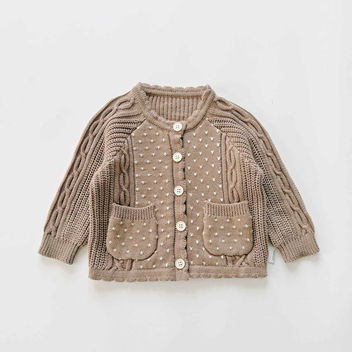 Cozy Heart Cable Knit Cardigan
