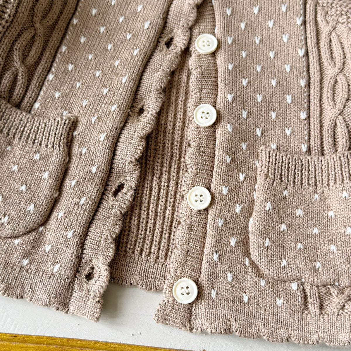 Cozy Heart Cable Knit Cardigan