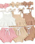 3pcs Ribbed Shorts set