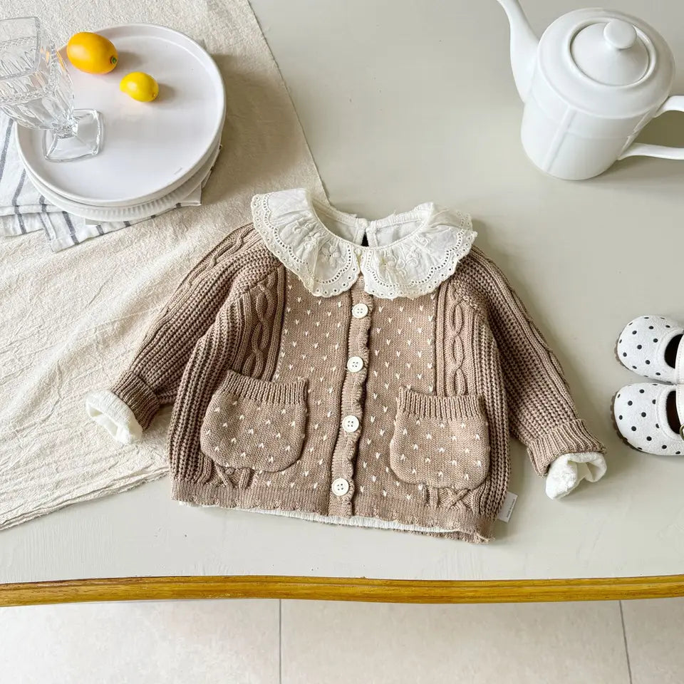 Cozy Heart Cable Knit Cardigan