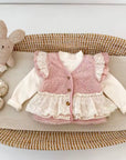 Vintage Lace Trim Fuzzy Vest