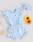 3pcs Daisy Shorts Set