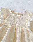Vintage Cream Ruffle Romper