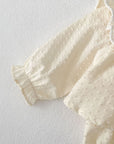 Vintage Cream Ruffle Romper